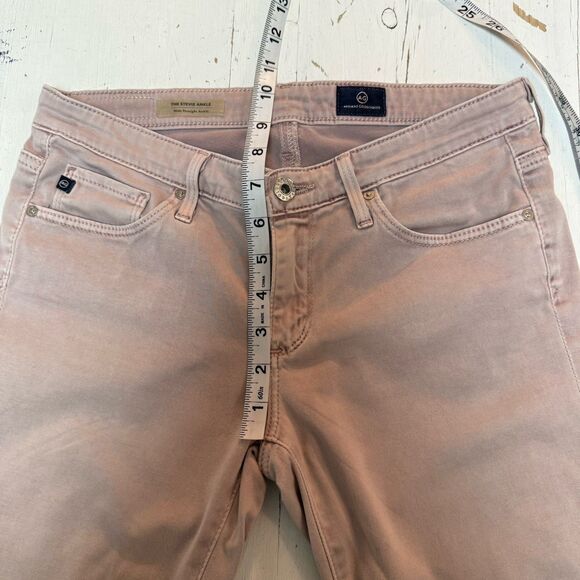 AG Adriano Goldschmied Women Sz 26R Pink Jeans Stevie Ankle Slim Straight Leg - Picture 12 of 15